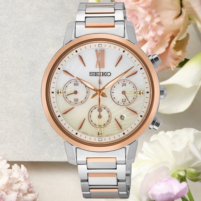 SEIKO 精工錶 V175-0FC0Y(SSC920J1) Lukia 海芋主題 精緻綻放潮流風格女性太陽能腕錶 36.2mm SK037