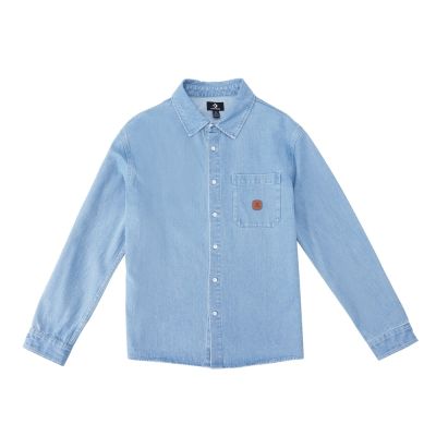 CONVERSE DENIM LS WOVEN TOP LT DENIM BLUE 男女 長袖襯衫 UCJ418-UHC