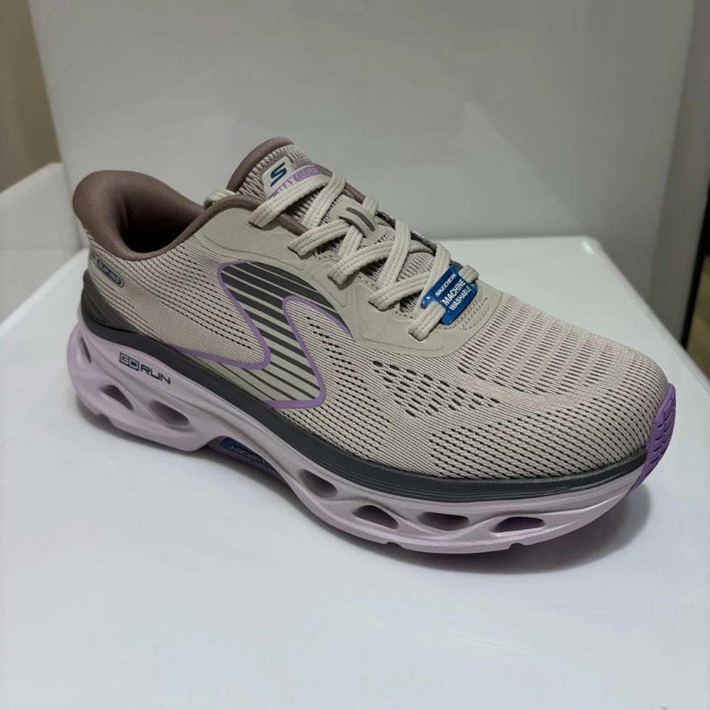 609-SKECHERS女跑鞋 足弓 瞬穿寬楦 GO RUN MAX CUSHIONING GLIDE-STEP ARCH FIT(129850WTPLV)