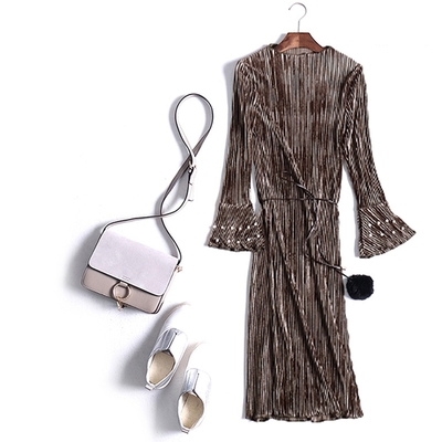 【韓國K.W.】現貨KOREA完美輕奢華絲絨洋裝