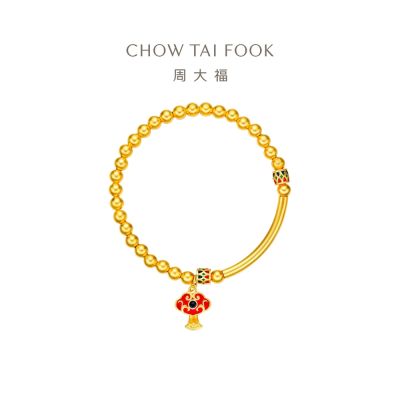 周大福 傳承系列 古法如意黃金手鍊(6吋)