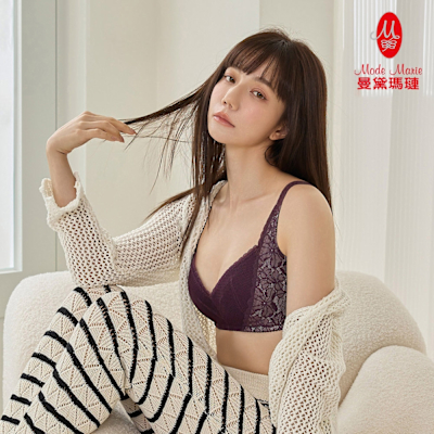 曼黛瑪璉 紓壓包覆無鋼圈內衣 B-C罩杯(魅影紫)