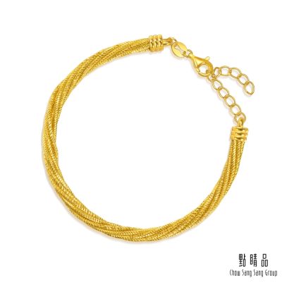 點睛品 編織扭繩 黃金手鍊_計價黃金