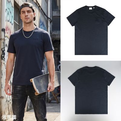 BURBERRY 純棉JENSON BBOX系列刺繡B字圓領短袖T恤(男款/深藍)