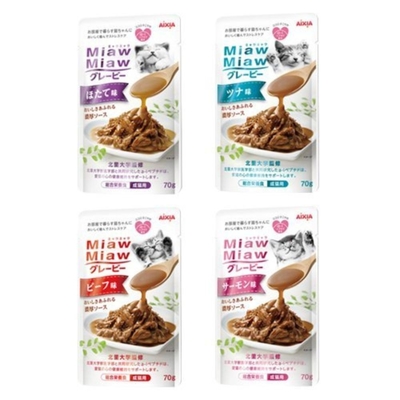 日本AIXIA愛喜雅-妙喵濃厚主食軟包系列 70g x 24入組(購買兩件贈送寵物玩具1個 隨機出貨)