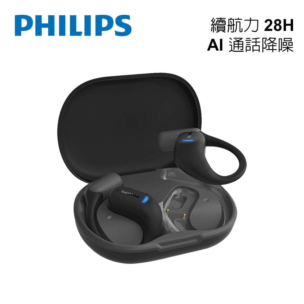 PHILIPS 雙AI降噪麥克風長續航運動藍牙耳機-TAA6709