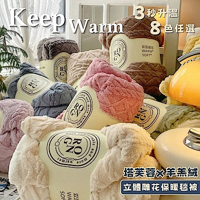 杰克蘭 3D立體浮雕緹花塔芙絨x羊羔絨暖暖毯(150x200cm)