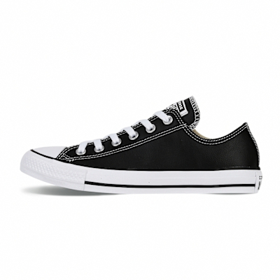 CONVERSE CT OX BLACK All Star LTHR 男女鞋 帆布鞋 皮革款 低筒 黑-132174C