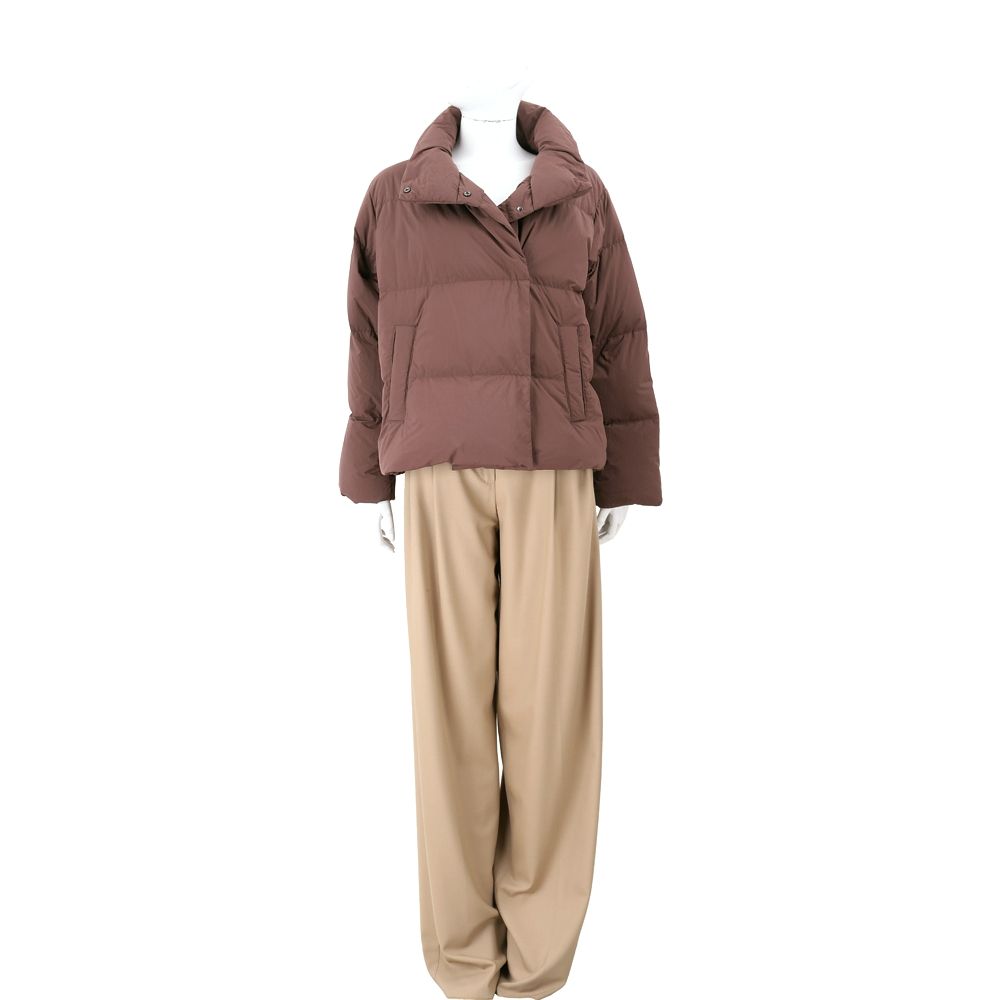 Max Mara-WEEKEND KAISER 防潑水 紅褐色鵝絨蓬鬆夾克 羽絨外套