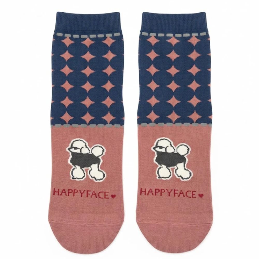 HAPPYFACE Emma Family昭和復古中筒襪 甜酷粉 (HE0191) (甜酷粉)