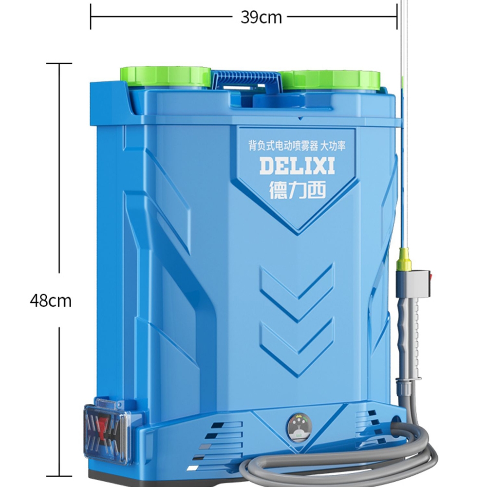 電動噴霧器 DELIXI 德力西18L背負式電動噴霧器三開關雙筒蓋大功率高壓鋰電