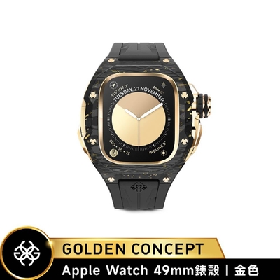 【Golden Concept】Apple Watch 49mm錶殼 金錶框/黑橡膠錶帶 WC-RSCIII49-BK-GC