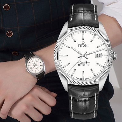 TITONI 梅花錶 宇宙系列 浪花機械腕錶 錶 手錶 送禮 41mm / 878S-ST-606