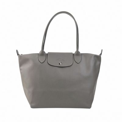 LONGCHAMP  Le Pliage Xtra 牛皮革側肩包(斑鳩灰)M號