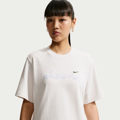 NIKE 短袖上衣 女 T恤 寬鬆 AS W NSW SS TEE BOXY 米灰 IW1213-030
