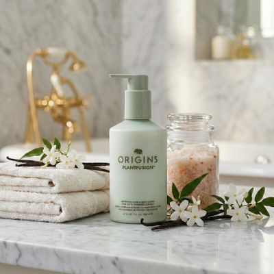 ORIGINS品木宣言 植享放鬆茉香緩緩身體乳200ml，為專櫃公司貨，適合各種膚質使用。其柔滑質地能深入肌膚滋養，茉香氣味舒緩放鬆，提供放鬆療癒的護理體驗。