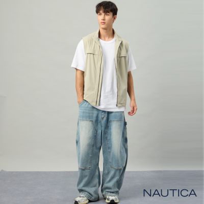 Nautica 官方旗艦 男裝 經典品牌LOGO防潑水背心-米白色