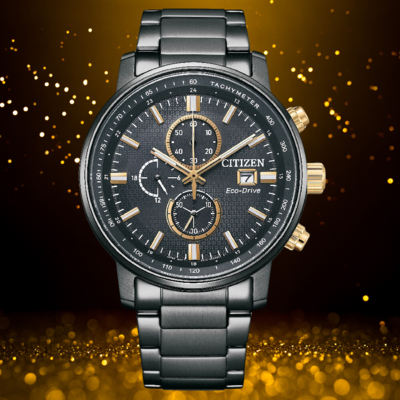 CITIZEN星辰 CHRONOGRAPH CA0846-81E 七夕情人節推薦款光動能計時腕錶/黑麵43mm