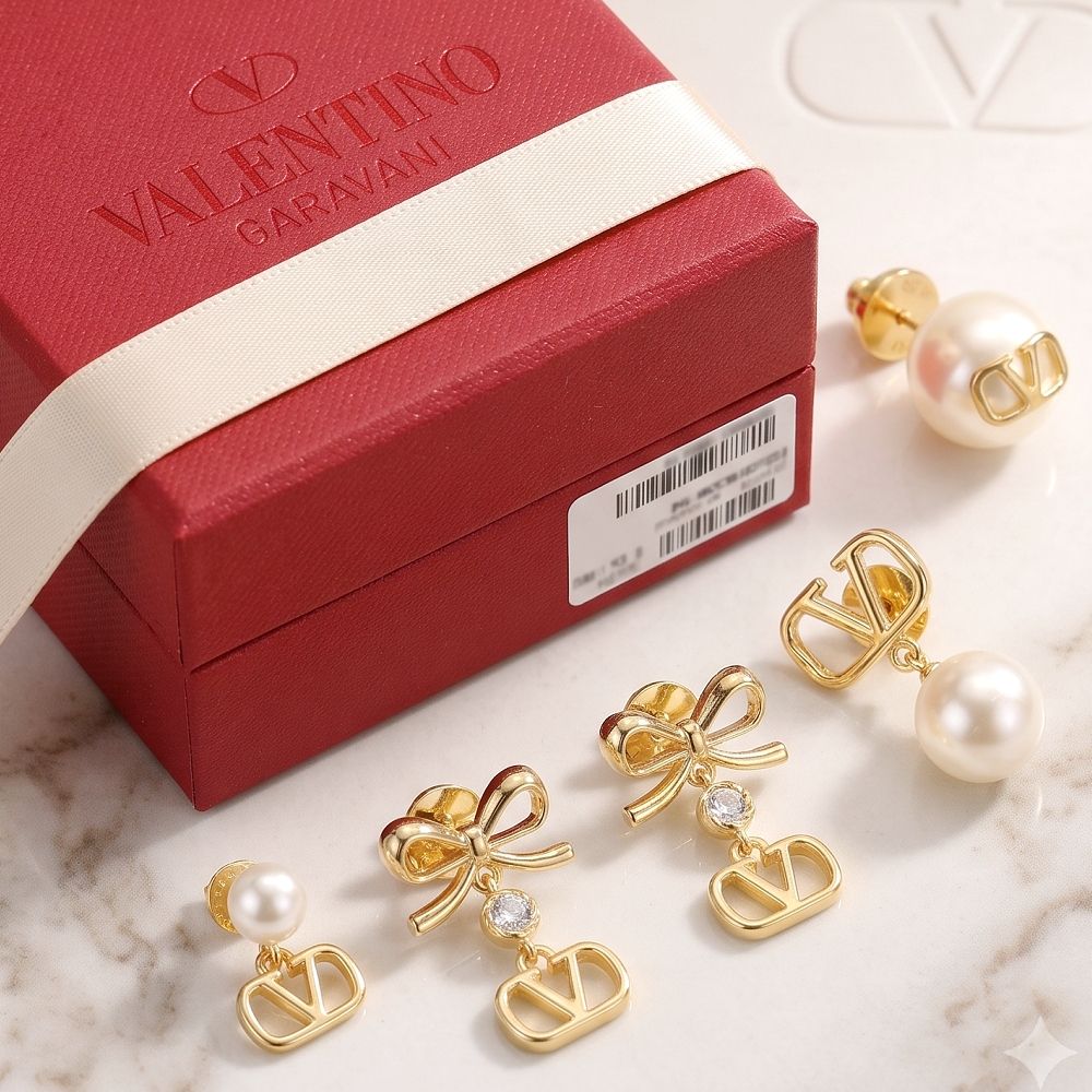 VALENTINO 范倫鐵諾 VLogo 品牌字母 造型穿針式耳環-多款可選