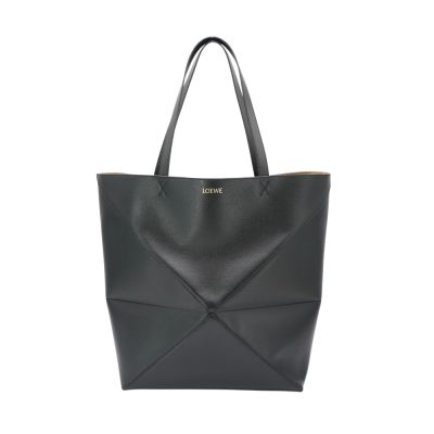 Loewe 羅威 XL Puzzle Fold 小牛皮肩背托特包(黑)