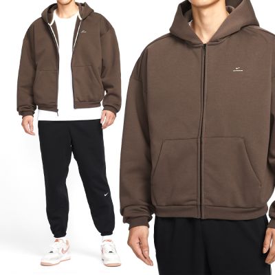 Nike AS M NK TF SI BRSH FZ HD 男款 棕色 寬鬆 運動 連帽 外套 IO3690-237