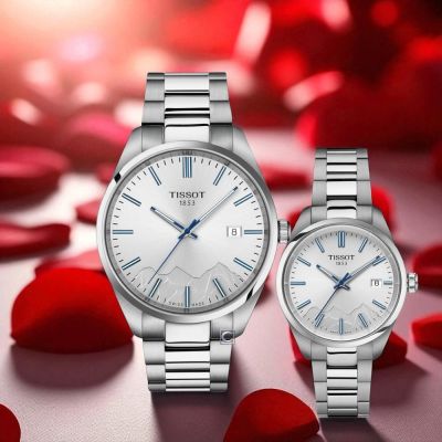 TISSOT 天梭錶 官方授權 PR 100  少女峰限定版 對錶 手錶 對錶 手錶-T1504101103100+T1502101103101