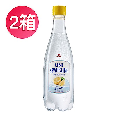 統一UNI SPARKLING檸檬風味氣泡水 PET(500mlx24入/箱)_1+1組合(共500mlx48入)