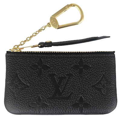 LOUIS VUITTON路易威登 LV M80879 Monogram 黑色老花牛皮鑰匙零錢包