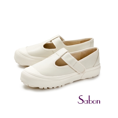 GREEN PINE 全真皮T字瑪莉珍休閒鞋 米色(10322031)