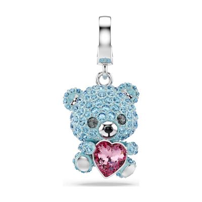 SWAROVSKI 施華洛世奇 Idyllia Charm 可愛大頭泰迪熊擁抱愛心水晶吊飾 寵愛媽媽 送禮推薦 5750253