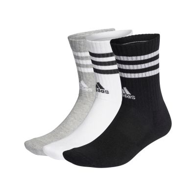 adidas 休閒襪 3s C SPW Crw 黑白灰 條紋 中筒 長襪 襪子 愛迪達 3雙入 IC1323
