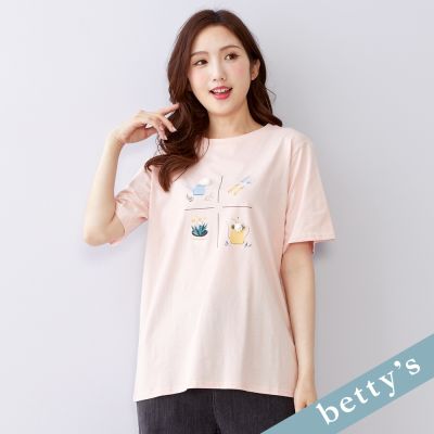 betty’s貝蒂思 園藝立體小花短袖T-shirt (粉色)