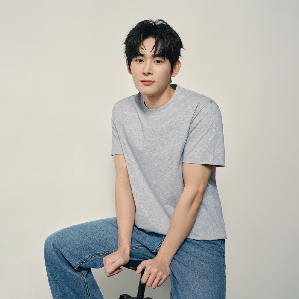 GIORDANO 韓國同款 男裝Sorona彈力圓領短袖T恤 (13 花紗灰)