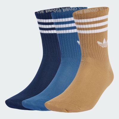 【adidas 愛迪達】 3-STRIPES 中筒襪 3 雙入 男/女 - Originals JZ4941