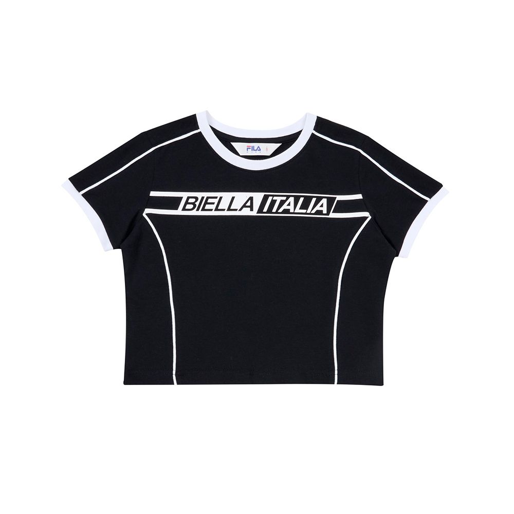 FILA KIDS 女童短袖圓領T恤-黑色 5TEZ-8434-BK
