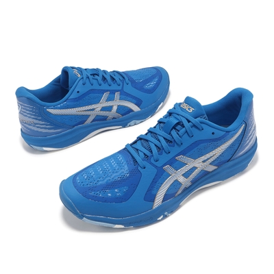 Asics 桌球鞋Dynafeather 男鞋藍金抗扭支撐緩衝室內運動運動鞋亞瑟士