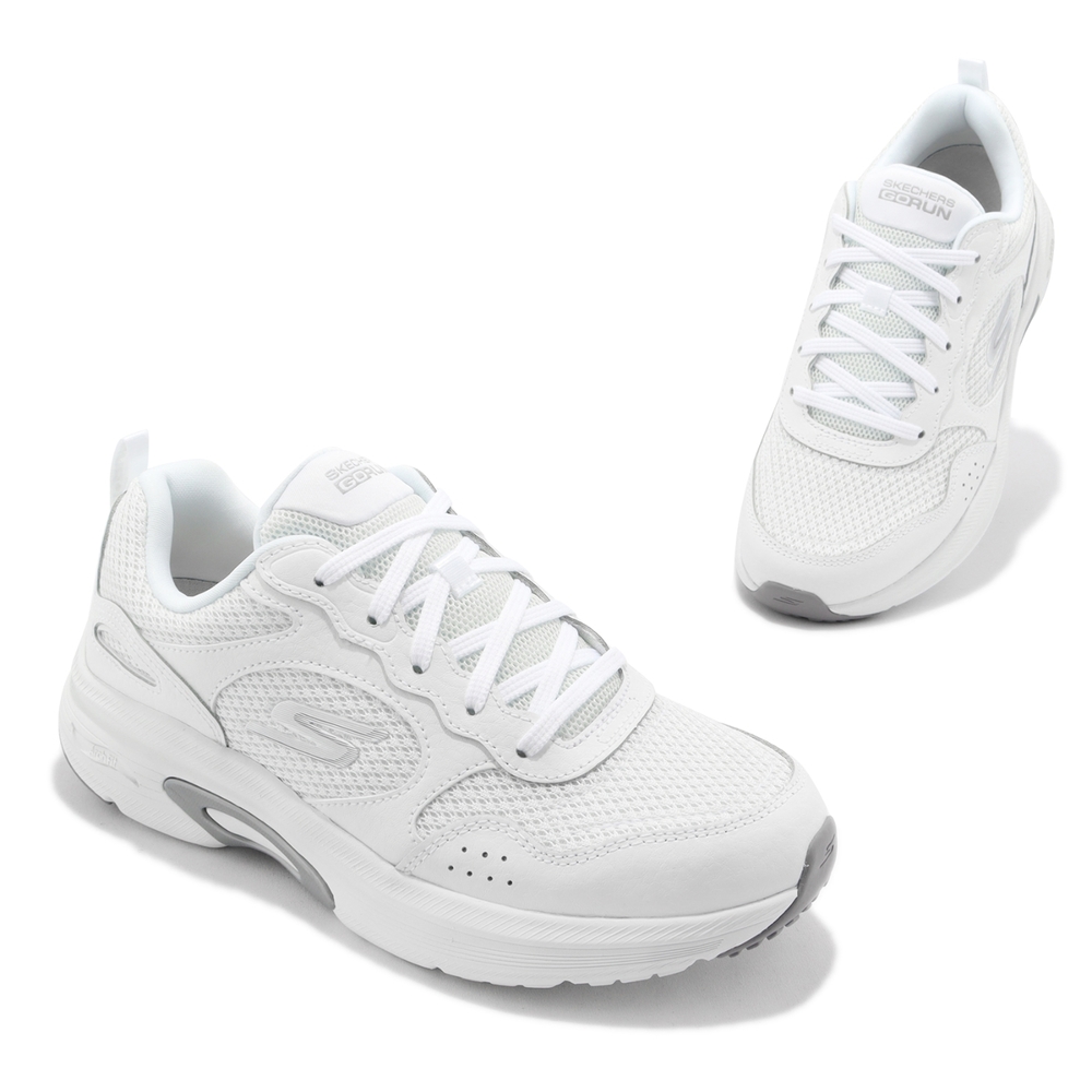 軍盃 Skechers 慢跑鞋Go Run Arch Fit-Easy Road 女鞋白銀老爹鞋運動鞋小白
