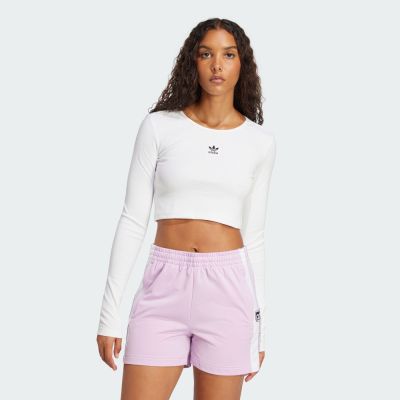 【adidas 愛迪達】 ESSENTIALS 短版長袖上衣 女 - Originals JC9011