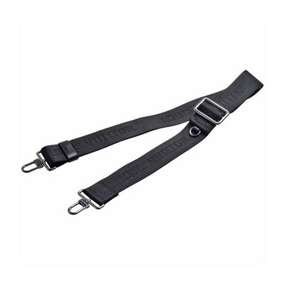 LOUIS VUITTON路易威登 LV J02496 經典品牌編織標誌尼龍銀釦背帶(黑色)