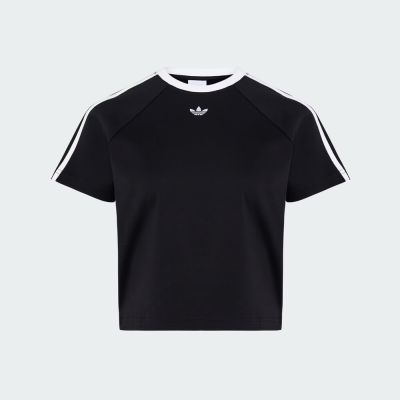 Adidas 愛迪達 Baby Tee W KT7794 女 T恤 運動上衣 休閒短袖 黑 亞版 純棉 短版