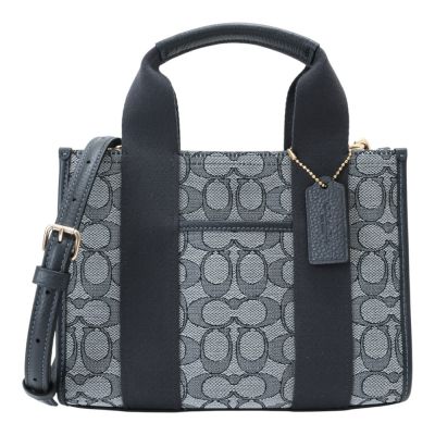 COACH-COACH Smith 24 緹花LOGO織紋布兩用包(灰藍)S