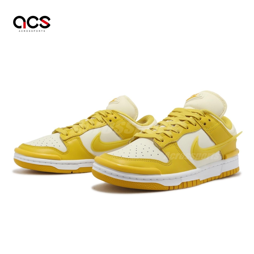 Nike 休閒鞋Wmns Dunk Low Twist 女鞋白檸檬黃低筒經典DZ2794-100