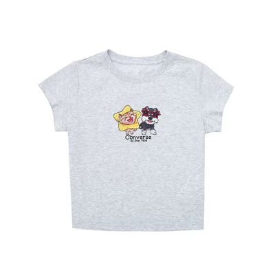 Converse Pets Graphic Baby Fit Tee 女款 淺灰色 休閒 上衣 短袖 WCJ771-GGN
