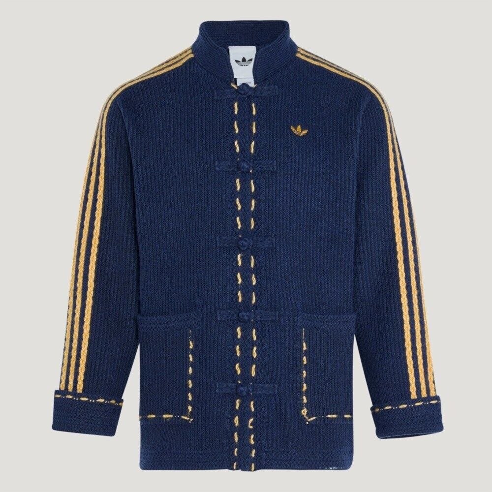 Adidas 愛迪達Ny Knit Jkt U KR5064 男唐裝外套休閒穿搭深藍亞版CNY