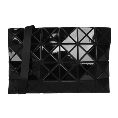 ISSEY MIYAKE  BAOBAO 透光幾何方格4x6大格斜背包(亮黑)大款