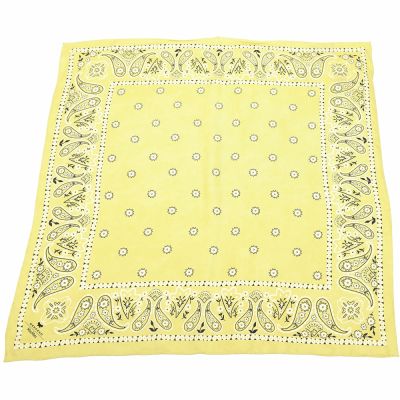 Max Mara WEEKEND WKAPENTOLA 佩斯利圖騰方框黃綠色真絲方巾 圍巾(65x65)