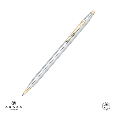 【CROSS】 Classic Century 亮鉻金夾原子筆 免費刻字 (原廠正貨)