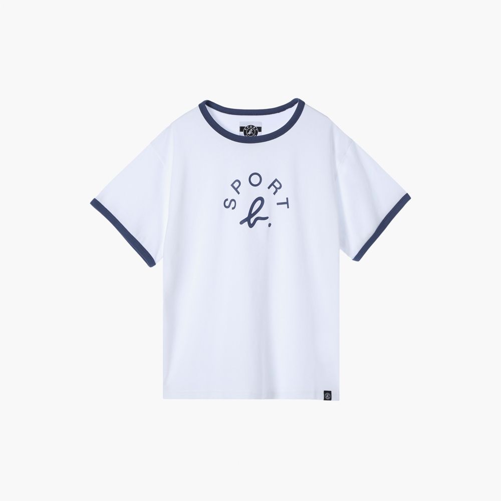 agnes b.Sport b. 女裝 logo 圖案T恤 多款 (滾邊logo(白))