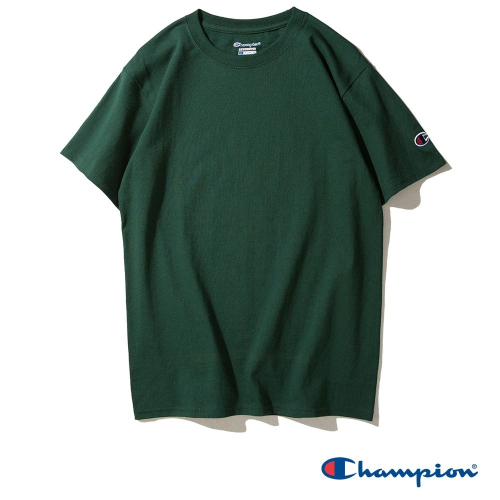 Champion 官方直營-男女款 純棉素色短袖TEE-5色 (綠色系)