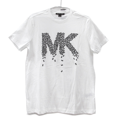 MICHAEL KORS 小MK拼圖LOGO 100%純棉圓領短袖上衣(靚白色/男女皆宜)